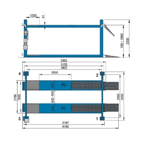 HPA 4 Post P4C 450 W 5.0t Lift