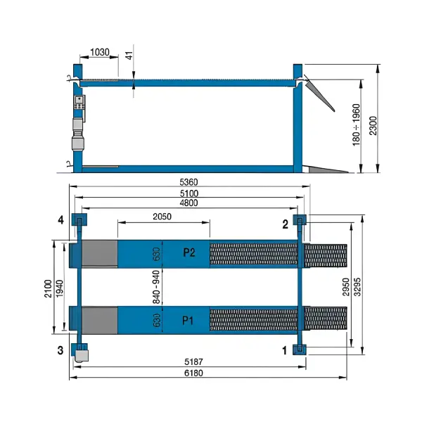 HPA 4 Post P4C 450 W 5.0t Lift